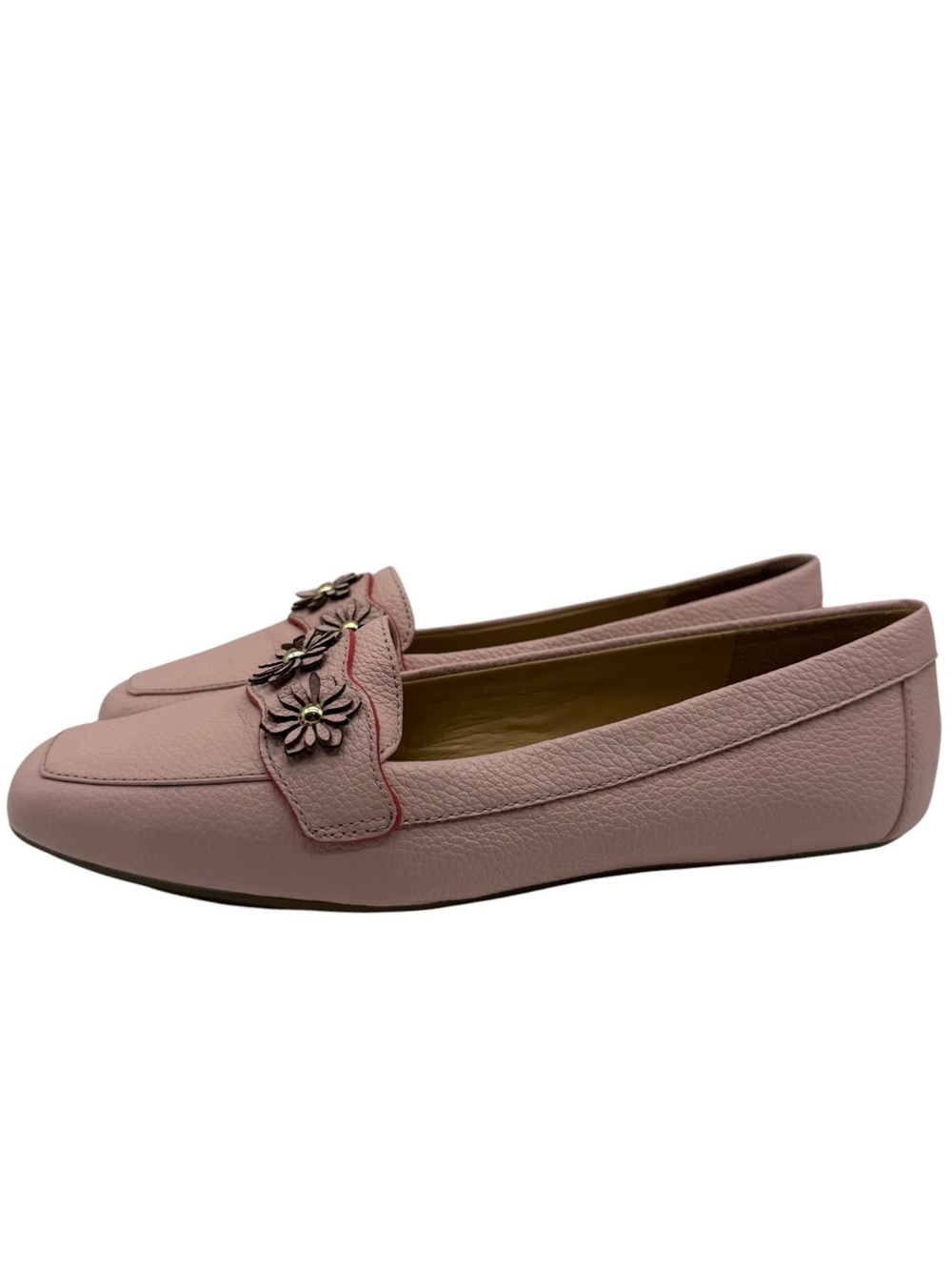 Talbots Loafers Size 7 Pink Leather Flats Flower Colorful Feminine Preppy Womens - Picture 11 of 11